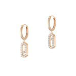 Messika Jewelry - ROSE GOLD DIAMOND EARRINGS MOVE UNO HOOP EARRINGS | Manfredi Jewels