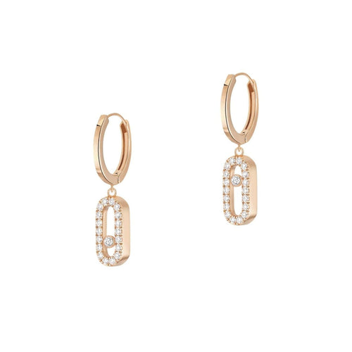 Messika Jewelry - ROSE GOLD DIAMOND EARRINGS MOVE UNO HOOP | Manfredi Jewels