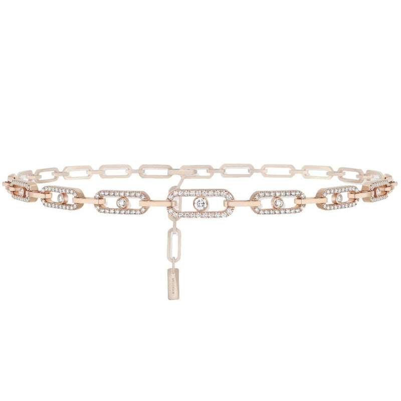 Messika Jewelry - ROSE GOLD DIAMOND NECKLACE MOVE UNO MULTI CHOKER | Manfredi Jewels