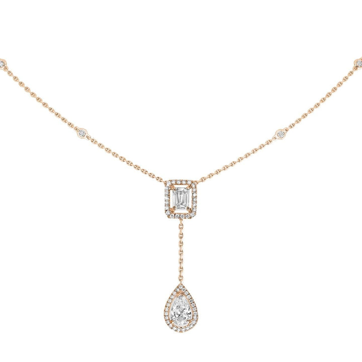 Messika Jewelry - ROSE GOLD DIAMOND NECKLACE MY TWIN TIE 0,40CT X2 | Manfredi Jewels