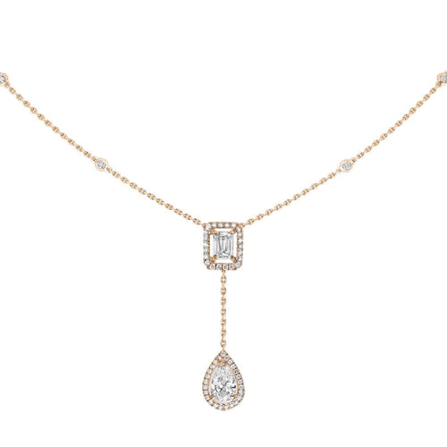 Messika Jewelry - ROSE GOLD DIAMOND NECKLACE MY TWIN TIE 0,40CT X2 | Manfredi Jewels