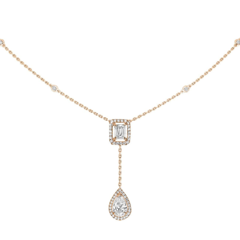 Messika Jewelry - ROSE GOLD DIAMOND NECKLACE MY TWIN TIE 0,40CT X2 | Manfredi Jewels