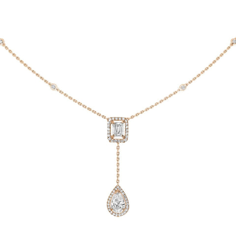 ROSE GOLD DIAMOND NECKLACE MY TWIN TIE 0,40CT X2