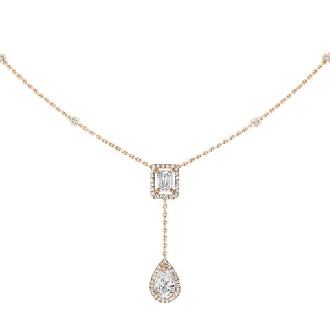ROSE GOLD DIAMOND NECKLACE MY TWIN TIE 0,40CT X2