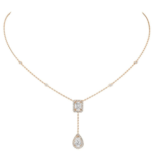 Messika Jewelry - ROSE GOLD DIAMOND NECKLACE MY TWIN TIE 0,40CT X2 | Manfredi Jewels