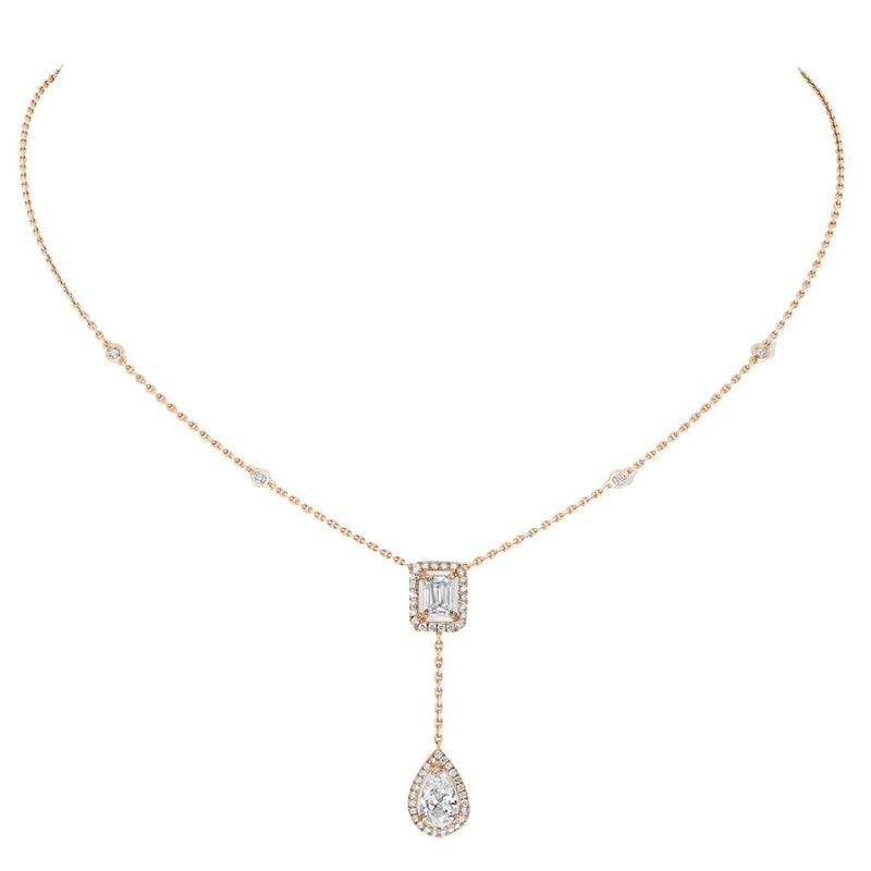 Messika Jewelry - ROSE GOLD DIAMOND NECKLACE MY TWIN TIE 0,40CT X2 | Manfredi Jewels