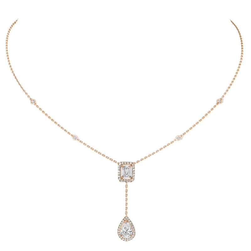 Messika Jewelry - ROSE GOLD DIAMOND NECKLACE MY TWIN TIE 0,40CT X2 | Manfredi Jewels