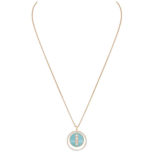Messika Jewelry - ROSE GOLD DIAMOND NECKLACE TURQUOISE LUCKY MOVE MM | Manfredi Jewels