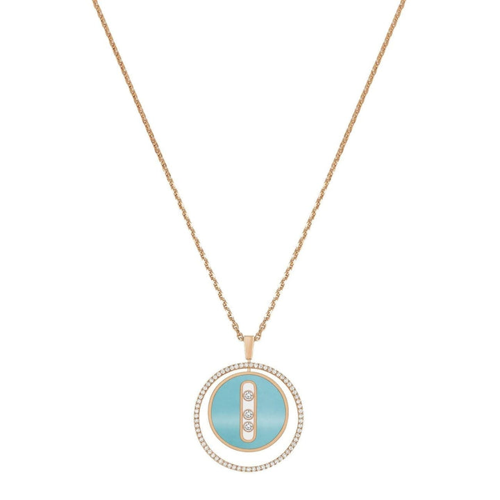 Messika Jewelry - ROSE GOLD DIAMOND NECKLACE TURQUOISE LUCKY MOVE MM | Manfredi Jewels