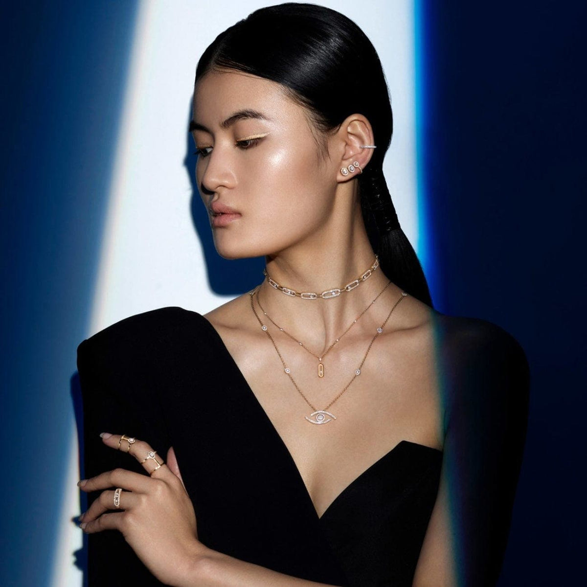 Messika Jewelry - UCKY EYE LONG PAVÉ-SET NECKLACE | Manfredi Jewels
