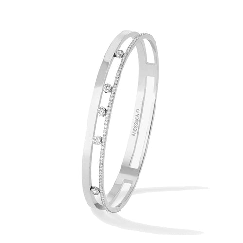 Messika Jewelry - WHITE GOLD DIAMOND BRACELET MOVE ROMANE BANGLE | Manfredi Jewels