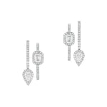 Messika Jewelry - WHITE GOLD DIAMOND EARRINGS MY TWIN HOOPS 2 ROWS 2X0,10CT | Manfredi Jewels