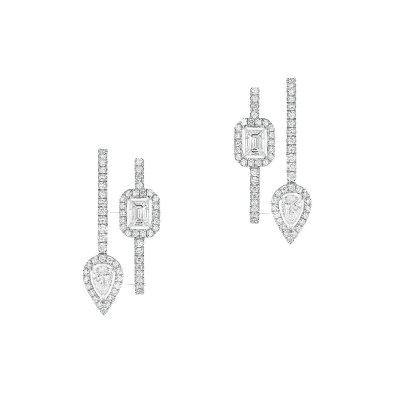 Messika Jewelry - WHITE GOLD DIAMOND EARRINGS MY TWIN HOOPS 2 ROWS 2X0,10CT | Manfredi Jewels