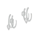 Messika Jewelry - WHITE GOLD DIAMOND EARRINGS MY TWIN HOOPS 2 ROWS 2X0,10CT | Manfredi Jewels