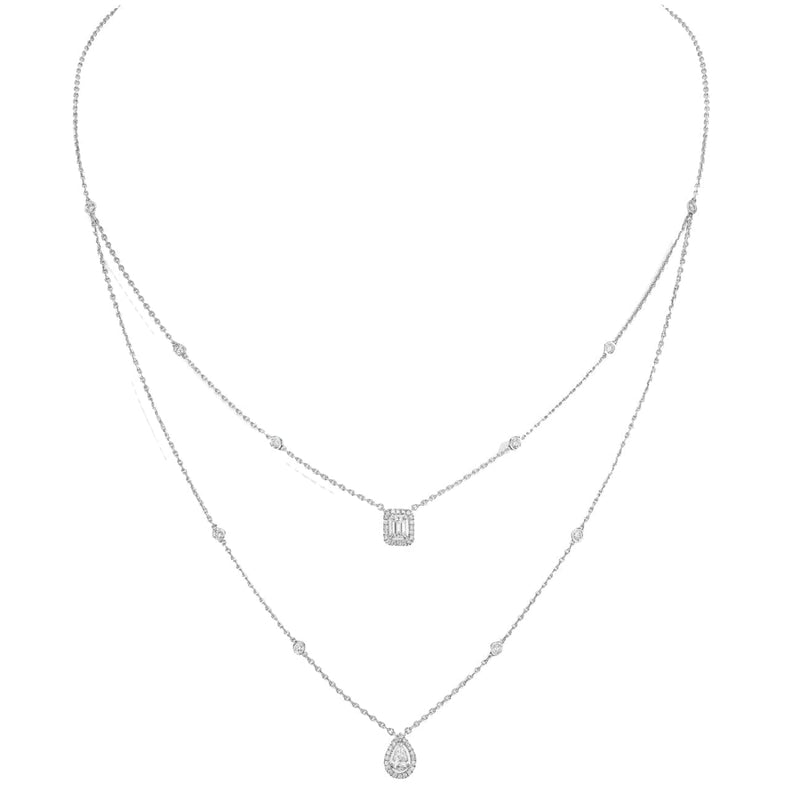 Messika Jewelry - WHITE GOLD DIAMOND NECKLACE MY TWIN 2 ROWS | Manfredi Jewels