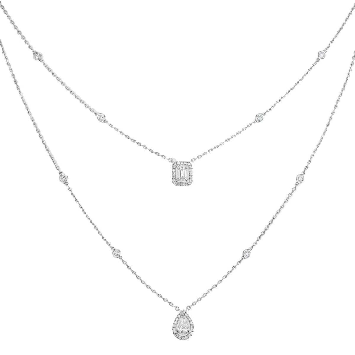 Messika Jewelry - WHITE GOLD DIAMOND NECKLACE MY TWIN 2 ROWS | Manfredi Jewels