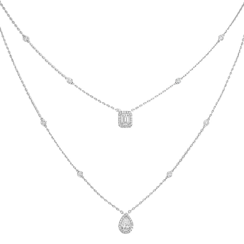 Messika Jewelry - WHITE GOLD DIAMOND NECKLACE MY TWIN 2 ROWS | Manfredi Jewels