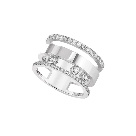 WHITE GOLD DIAMOND RING MOVE ROMANE LARGE