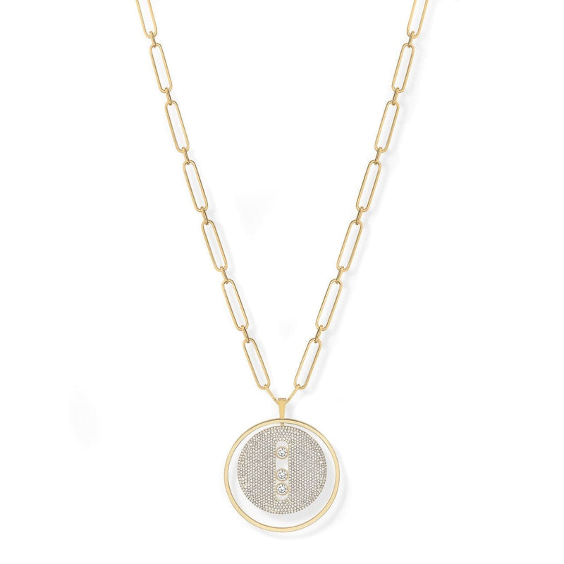 Messika Jewelry - YELLOW GOLD DIAMOND LUCKY MOVE LONG NECKLACE PAVÉ GM | Manfredi Jewels