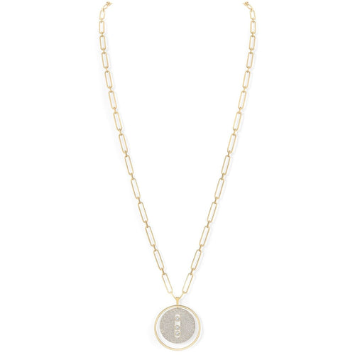 Messika Jewelry - YELLOW GOLD DIAMOND LUCKY MOVE LONG NECKLACE PAVÉ GM | Manfredi Jewels