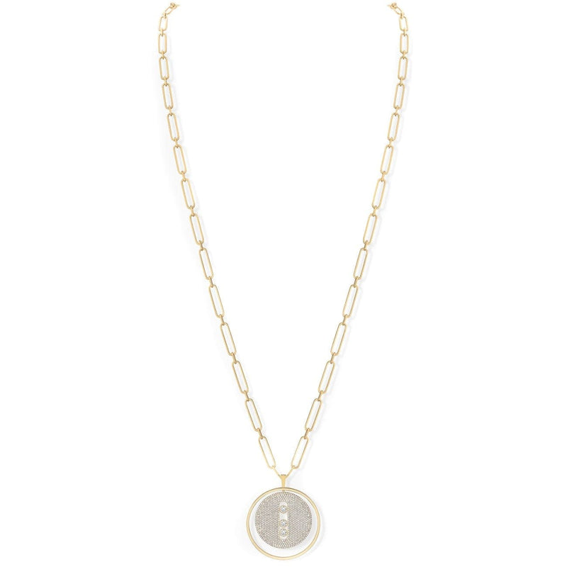 Messika Jewelry - YELLOW GOLD DIAMOND LUCKY MOVE LONG NECKLACE PAVÉ GM | Manfredi Jewels