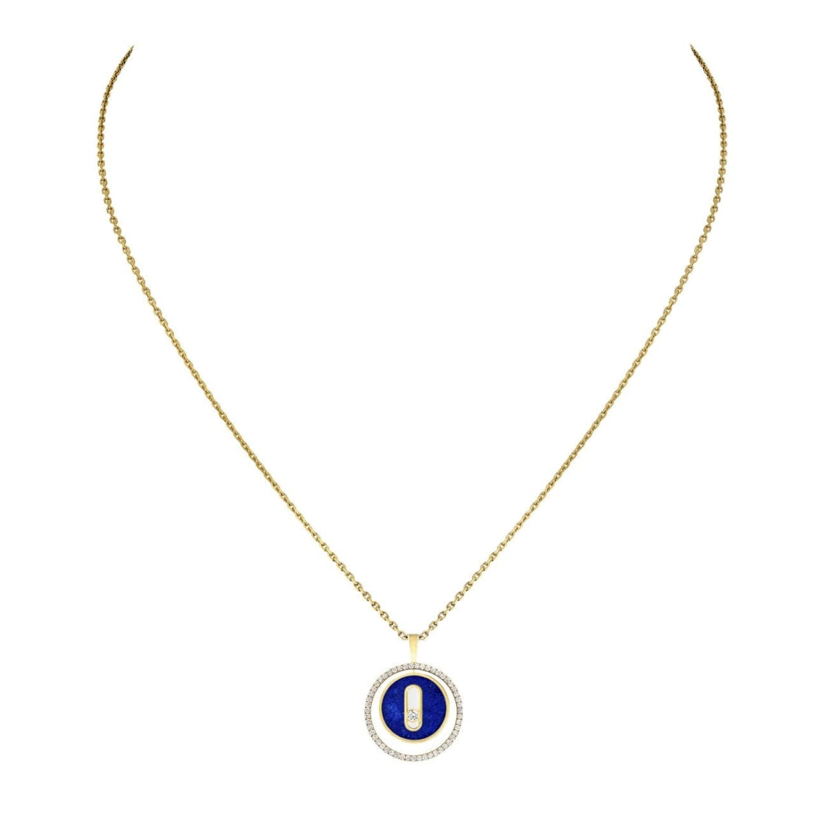 Messika Jewelry - YELLOW GOLD DIAMOND NECKLACE LUCKY MOVE PM LAPIS LAZULI NECKLACE | Manfredi Jewels