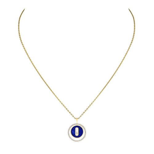 Messika Jewelry - YELLOW GOLD DIAMOND NECKLACE LUCKY MOVE PM LAPIS LAZULI | Manfredi Jewels