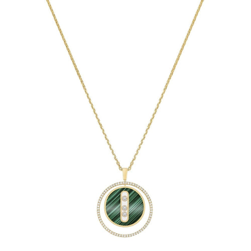 Messika Jewelry - YELLOW GOLD DIAMOND NECKLACE MALACHITE LUCKY MOVE MM | Manfredi Jewels