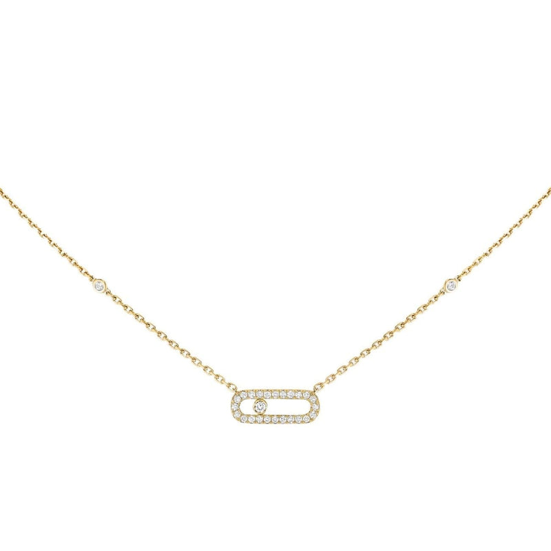 Messika Jewelry - YELLOW GOLD DIAMOND NECKLACE MOVE UNO PAVÉ | Manfredi Jewels