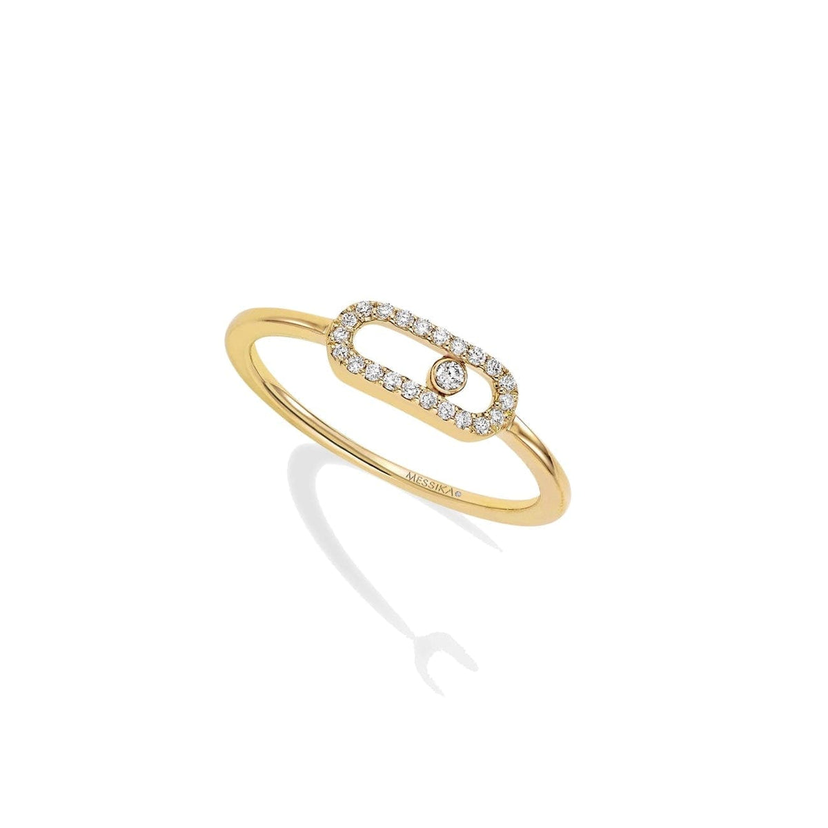 Messika Jewelry - 18k Yellow Gold Move Uno Diamond Pave Ring | Manfredi Jewels