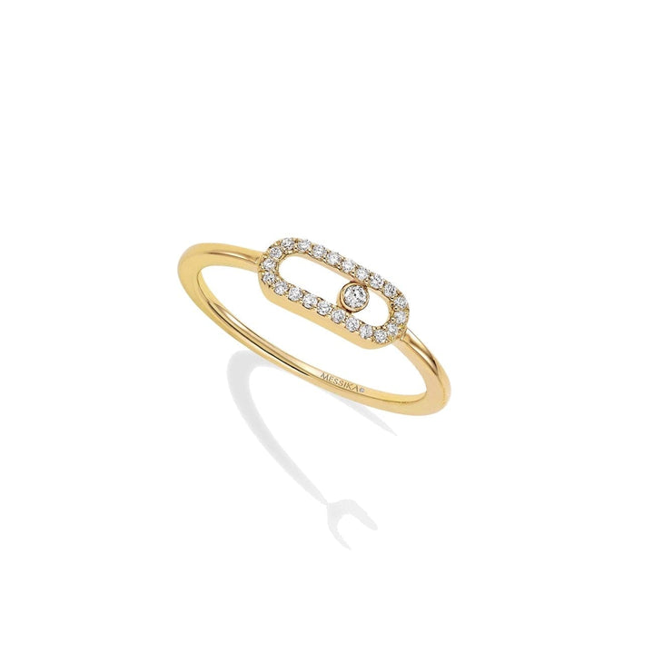 Messika Jewelry - 18k Yellow Gold Move Uno Diamond Pave Ring | Manfredi Jewels