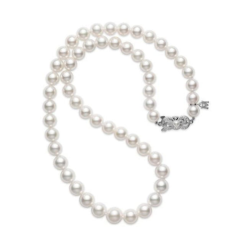 Mikimoto Jewelry - 18’ AKOYA CULTURED PEARL GRADUATED STRAND 18K WHITE GOLD CLASP | Manfredi Jewels