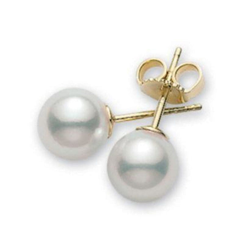 Mikimoto Jewelry - 6.5 MM Akoya Cultured Pearl Stud Earrings | Manfredi Jewels