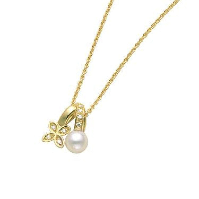 Mikimoto Jewelry - AKOYA 18K YELLOW GOLD DIAMOND PENDANT | Manfredi Jewels