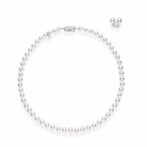 Akoya Cultured Pearl Two-Piece Gift Set – 18K White Gold