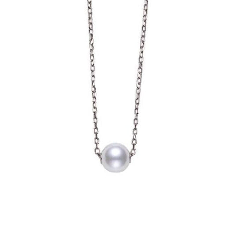 Mikimoto Jewelry - Akoya Single Cultured Pearl Pendant in 18K White Gold | Manfredi Jewels