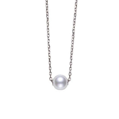 Akoya Single Cultured Pearl Pendant in 18K White Gold