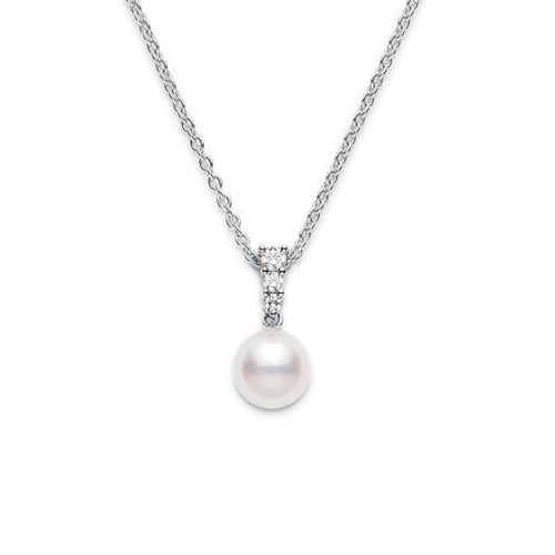 Mikimoto Jewelry - MORNING DEW AKOYA CULTURED PEARL PENDANT 18K WHITE GOLD | Manfredi Jewels