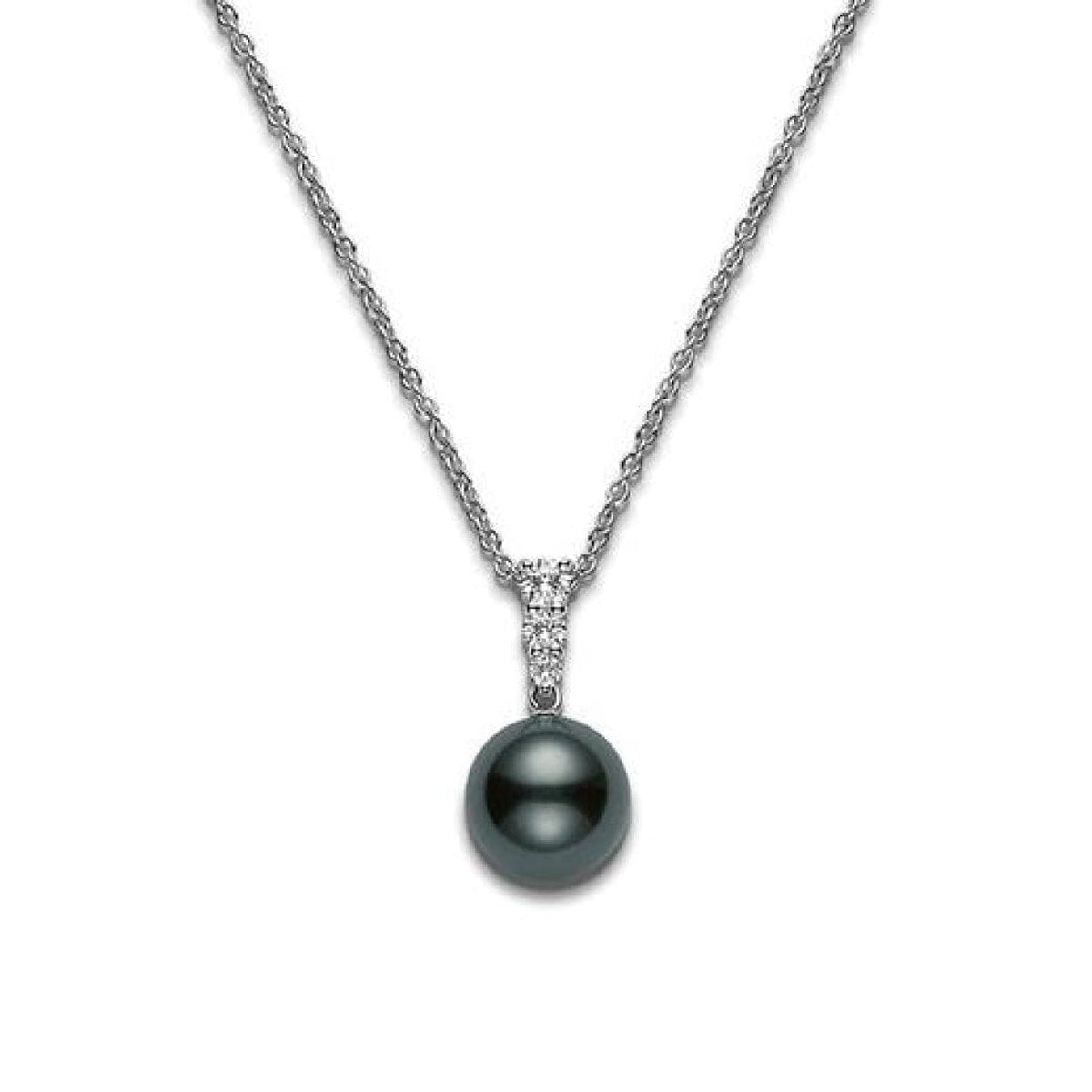 Mikimoto Jewelry - MORNING DEW BLACK SOUTH SEA CULTURED PERAL PENDANT - 18K WHITE GOLD | Manfredi Jewels