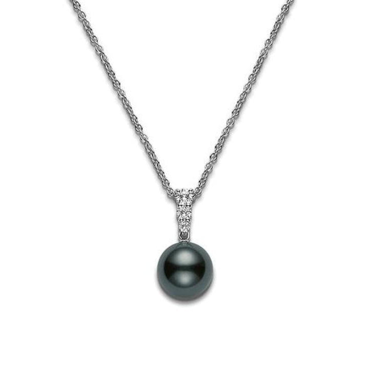 Mikimoto Jewelry - MORNING DEW BLACK SOUTH SEA CULTURED PERAL PENDANT - 18K WHITE GOLD | Manfredi Jewels