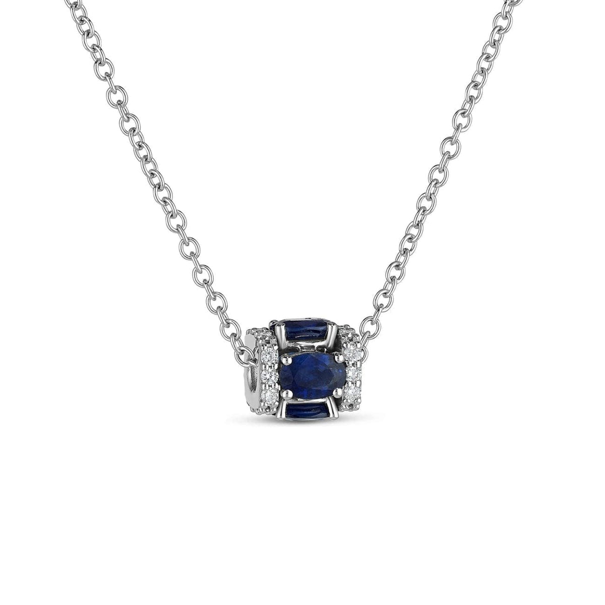 Miseno Jewelry - Procida pendant in 18K white gold with blue sapphires diamonds | Manfredi Jewels