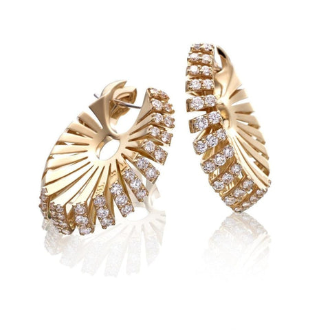 Ventaglio Earrings in yellow gold