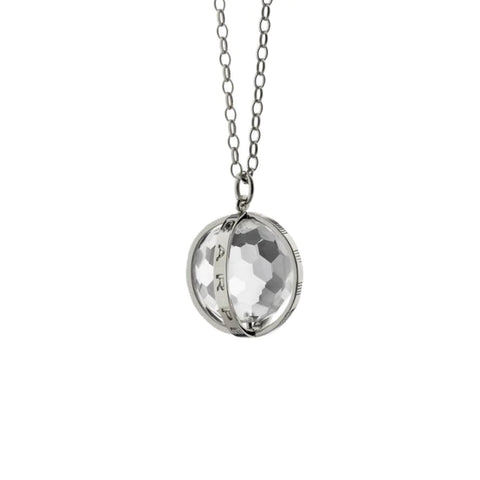 "CARPE DIEM" NECKLACE IN SILVER, LARGE