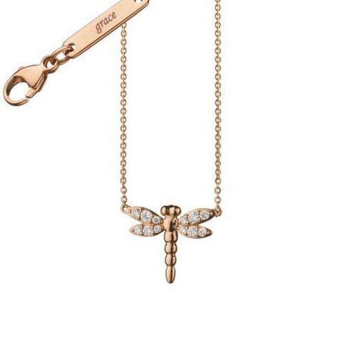 DIAMOND CRITTER DRAGONFLY "GRACE" CHARM NECKLACE