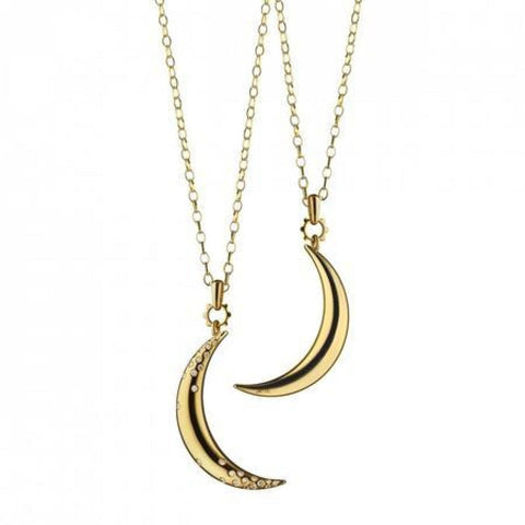 "DREAM" MOON NECKLACE WITH DIAMONDS