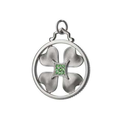 Monica Rich Kosann Jewelry - ’LUCKY CHARMS’ CLOVER CHARM Sterling Silver Features green tsavorites | Manfredi Jewels
