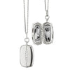 Monica Rich Kosann Jewelry - SLIM RECTANGLE KATE LOCKET NECKLACE in Sterling Silver with Sapphires | Manfredi Jewels