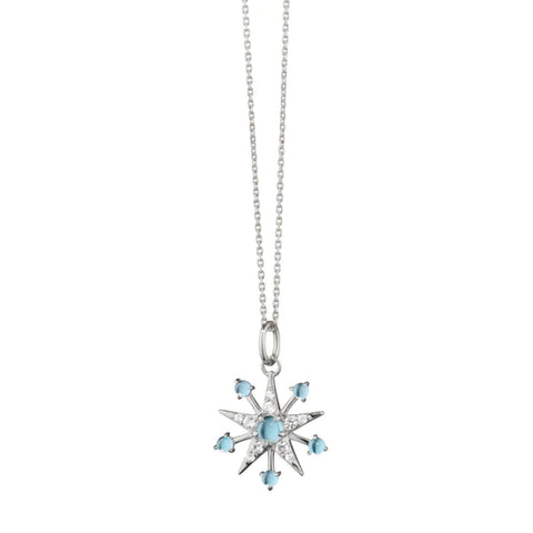 STERLING SILVER PETITE SAPPHIRE & BLUE TOPAZ STAR NECKLACE