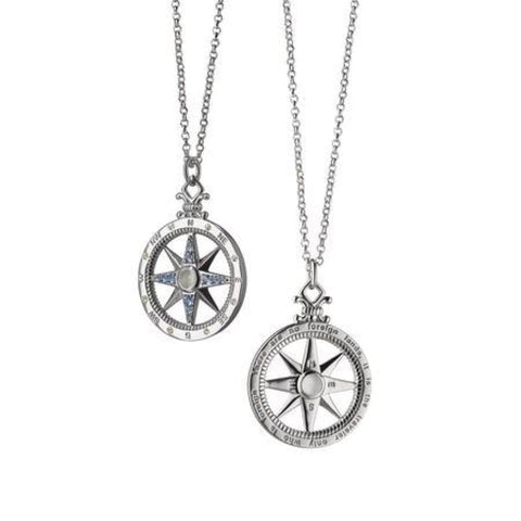 "TRAVEL" GLOBAL COMPASS CHARM NECKLACE