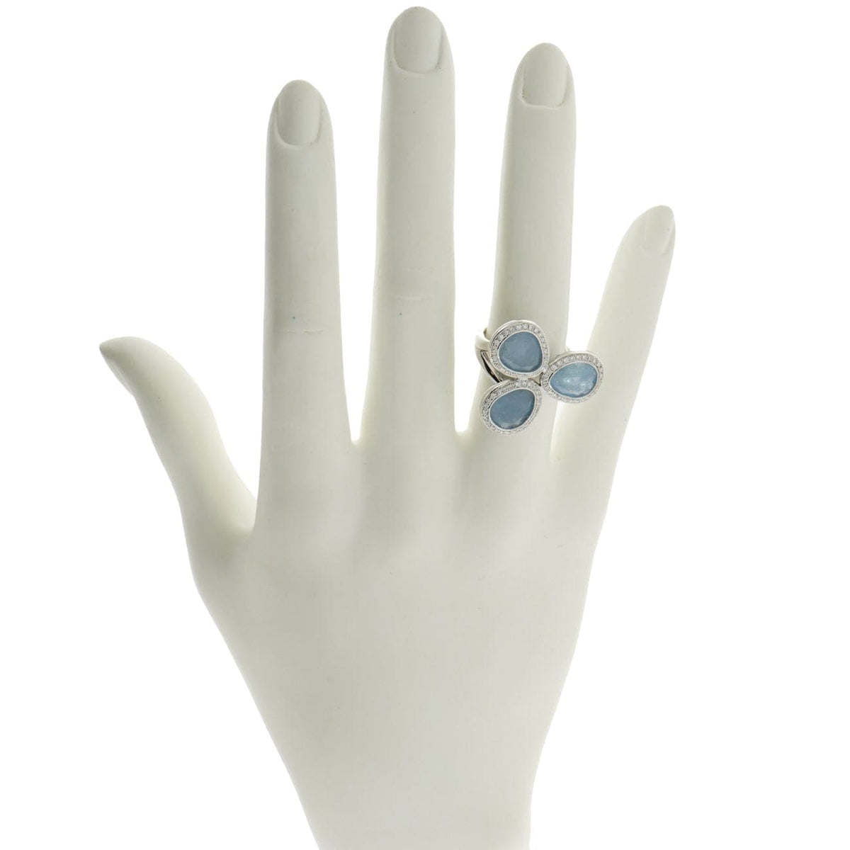Monseo Jewelry - Aquamarine & Diamond White Gold Ring | Manfredi Jewels